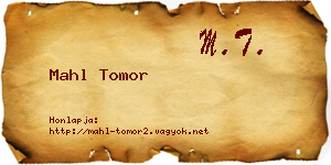 Mahl Tomor névjegykártya